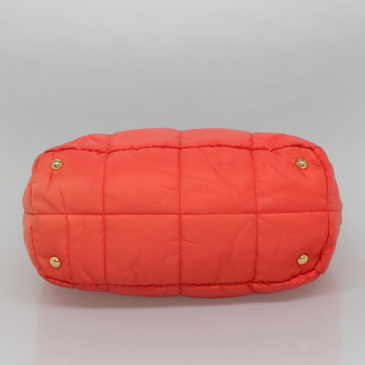 Prada Convertible Tote Quilted Tessuto, ORANGE, NYLON, Handbag