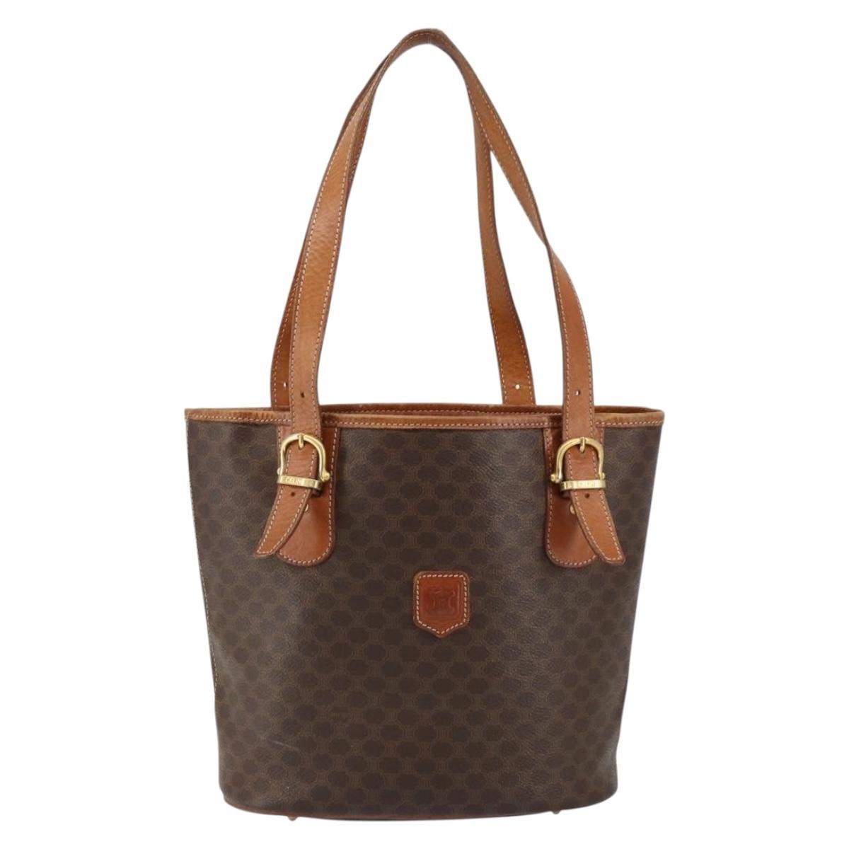 Celine Vintage Macadam Tote bag Canvas, BROWN, CANVAS, Tote bag
