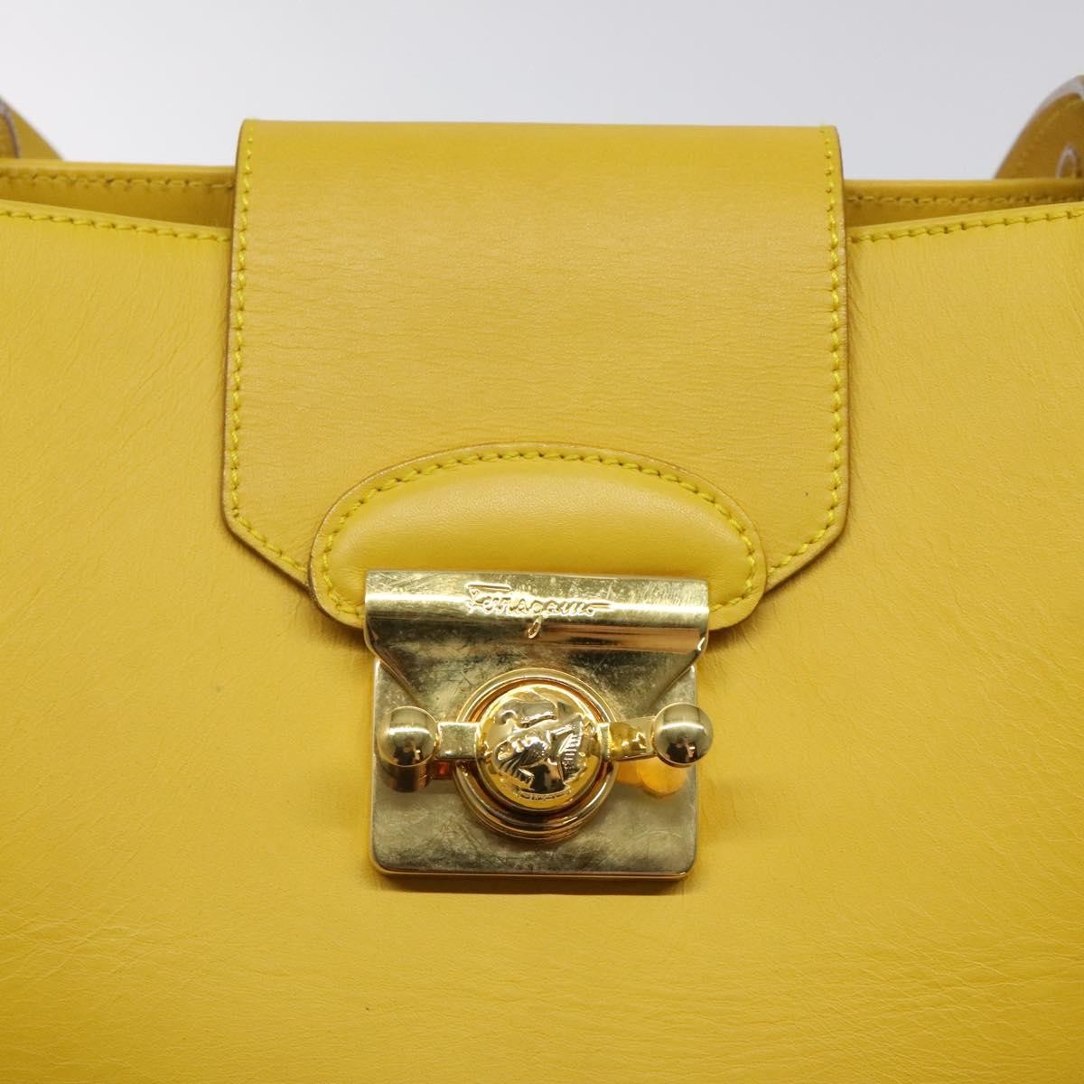 Salvatore Ferragamo Shoulder Bag Leather, YELLOW, LEATHER, Shoulder bag