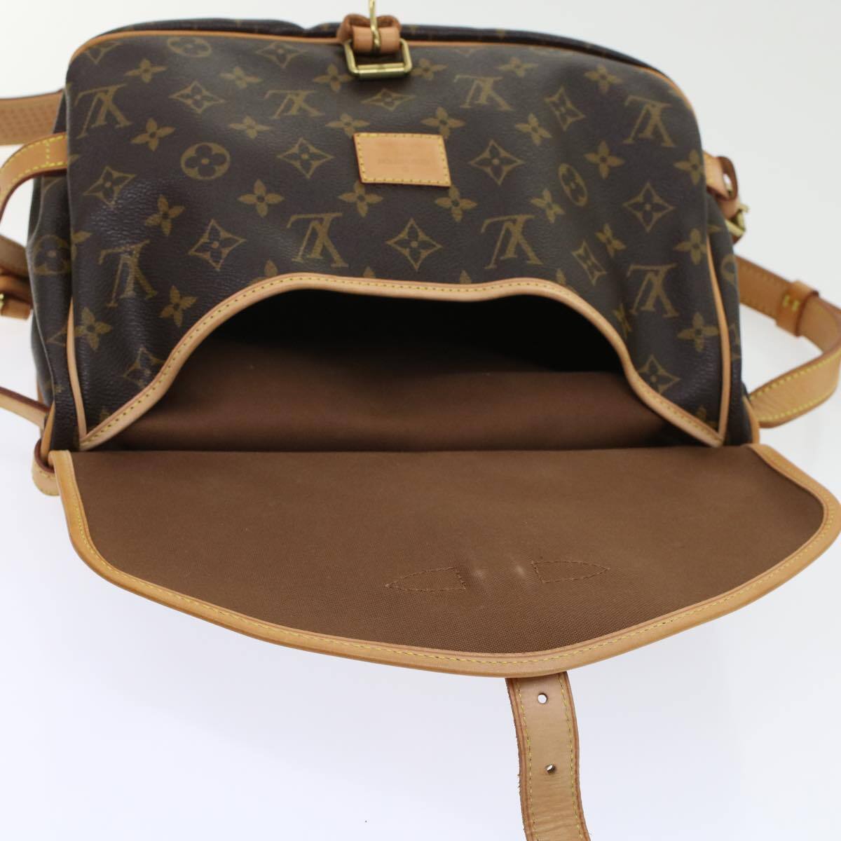 Louis Vuitton Saumur Handbag Monogram Canvas, BROWN, CANVAS, Shoulder bag