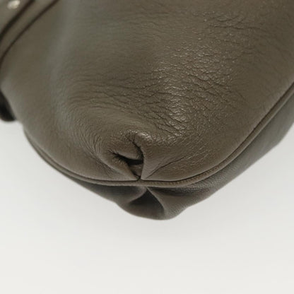 Salvatore Ferragamo Gancini Shoulder Bag Leather, GRAY, LEATHER, Shoulder bag