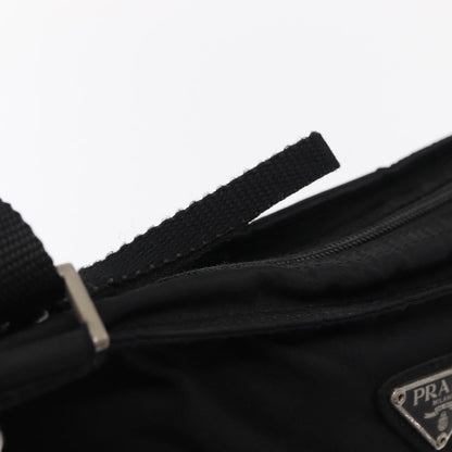 Prada Zip Messenger Bag Tessuto, BLACK, NYLON, Shoulder bag