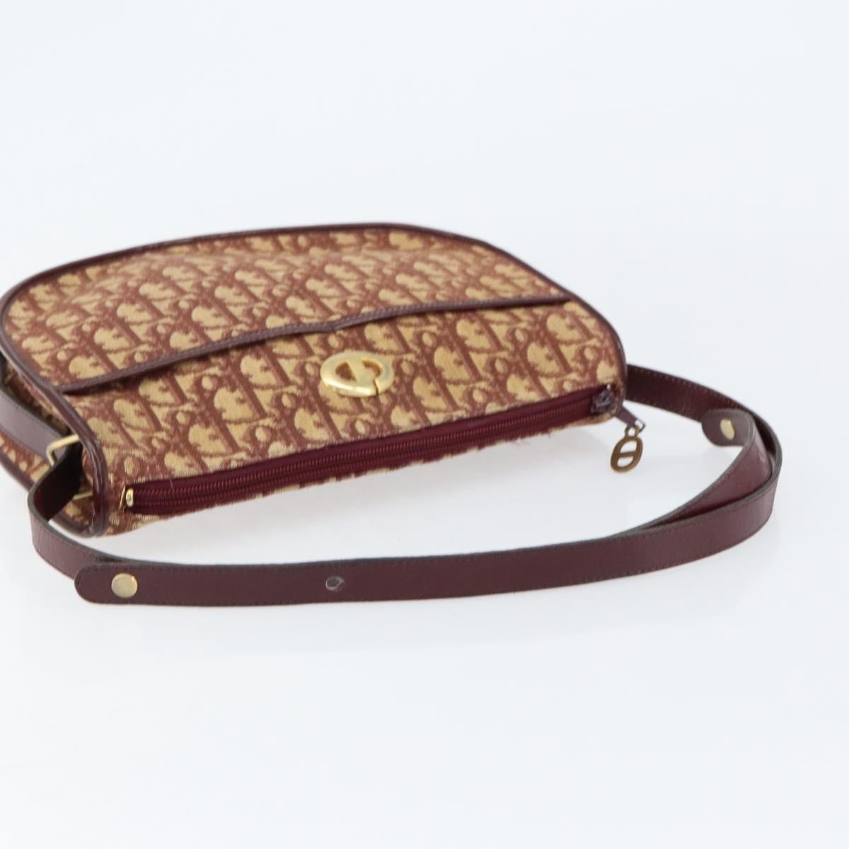 Christian Dior Vintage Trotter Shoulder Bag Canvas, BEIGE, CANVAS, Shoulder bag