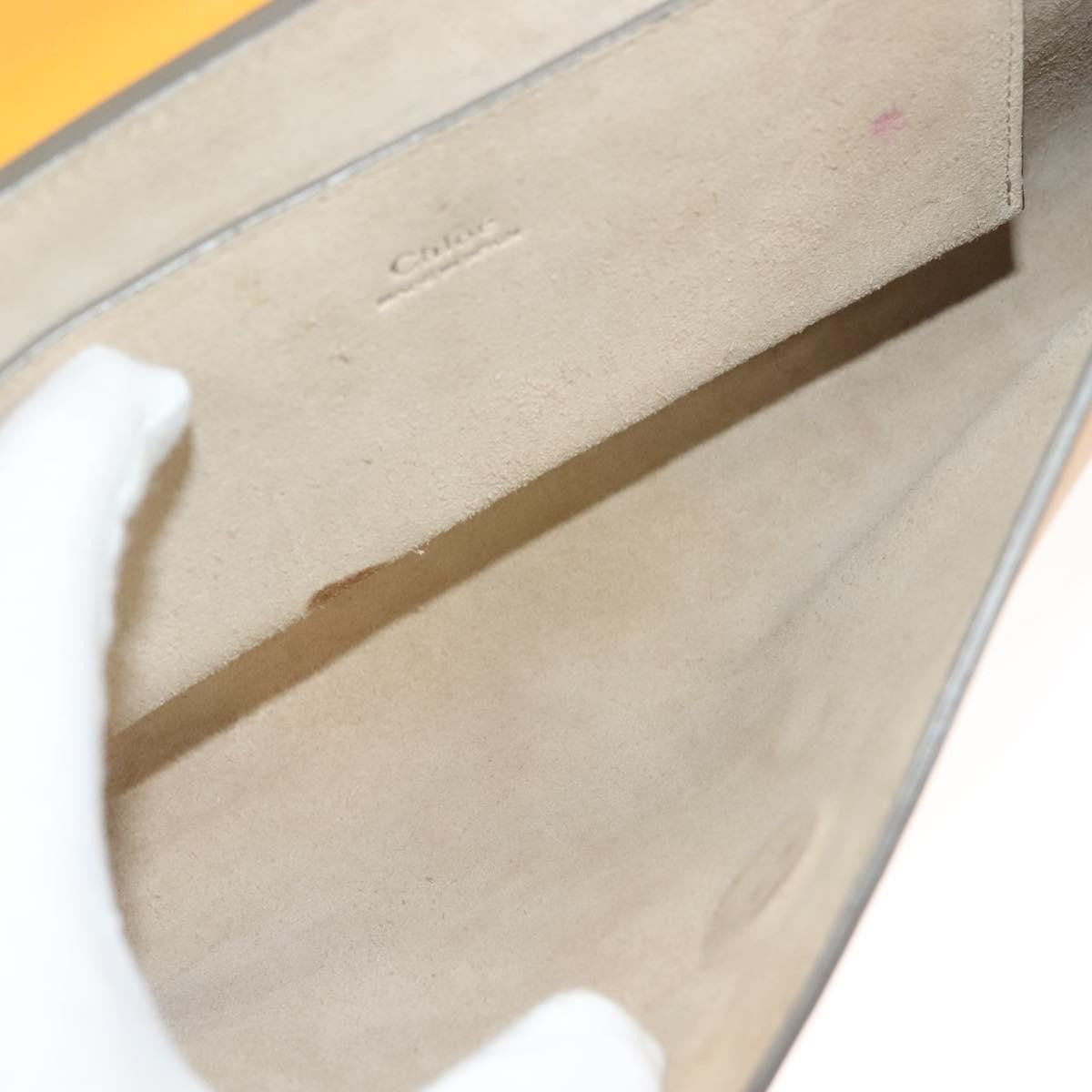 Chloe Faye Clutch Leather and Suede, YELLOW, LEATHER, Clutche & pouche