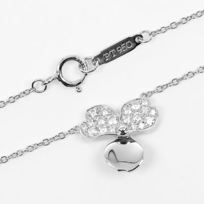 Tiffany & Co. Open Paper Flower Pendant Necklace Platinum and Diamonds, SILVER, PLATINUM, Necklace
