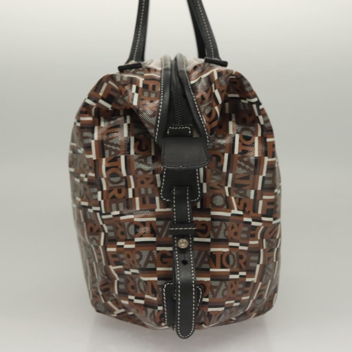 Salvatore Ferragamo Vintage Handbag Canvas, BROWN, CANVAS, Handbag