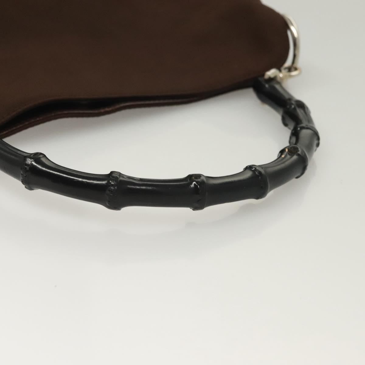 Gucci Vintage Bamboo Handle Tote Nylon, BROWN, NYLON, Tote bag