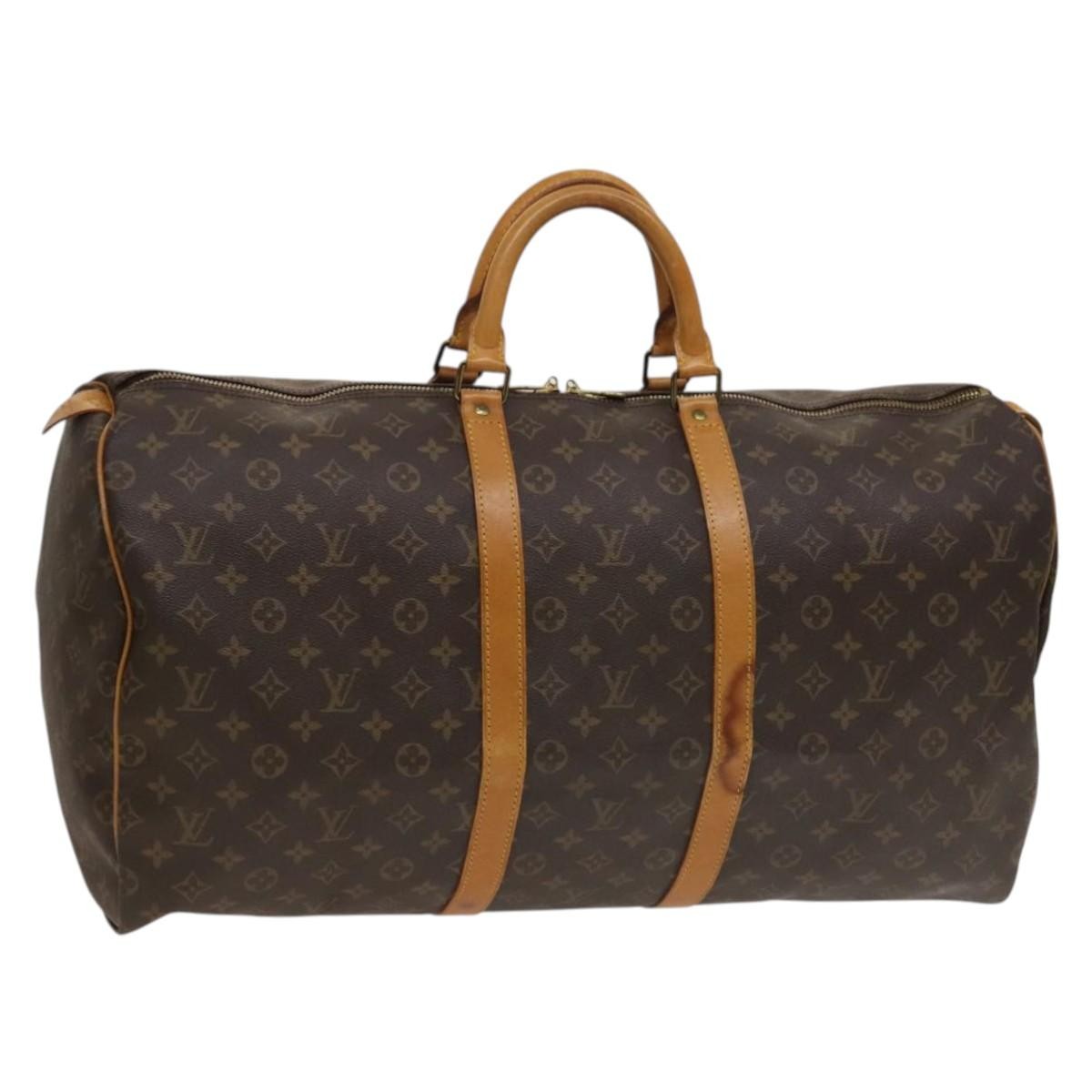 Louis Vuitton Keepall Bag Monogram Canvas, BROWN, CANVAS, Travel bag