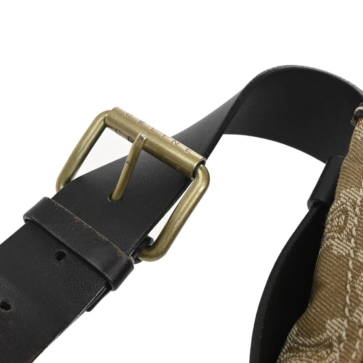 Celine Bum Bag Canvas with Leather, BROWN, CANVAS, Clutche & pouche