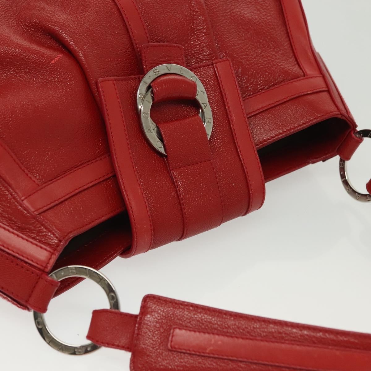 Bvlgari Chandra Top Handle Bag Leather, RED, LEATHER, Shoulder bag