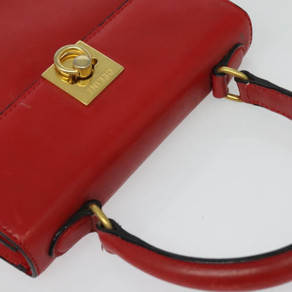 Celine Vintage Logo Top Handle Bag Leather, RED, LEATHER, Handbag
