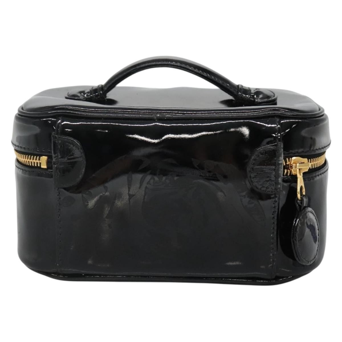 Chanel Vanity pouch Leather, BLACK, PATENT_LEATHER, Toiletry Case