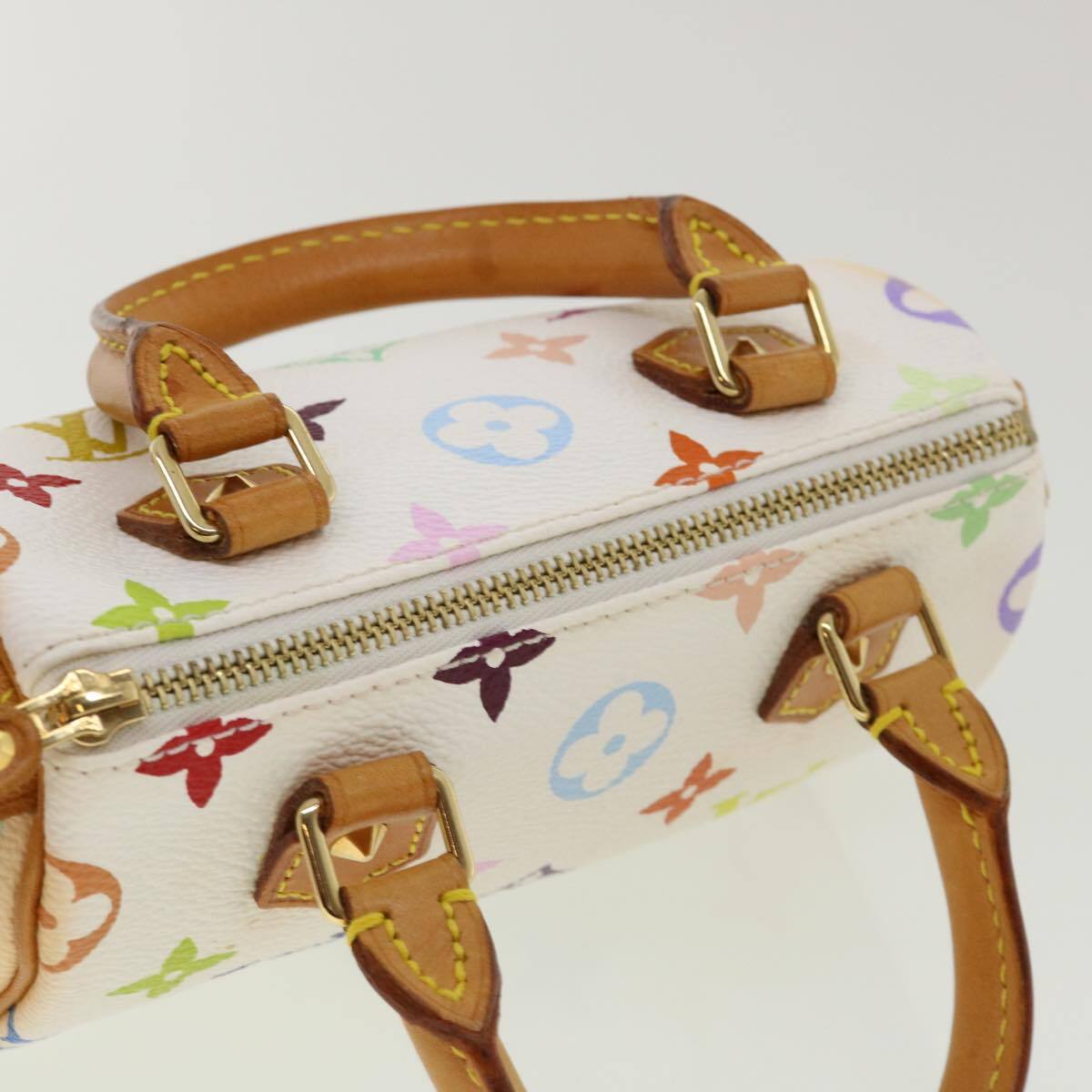Louis Vuitton Speedy Mini HL Handbag Monogram Multicolor, WHITE, CANVAS, Handbag