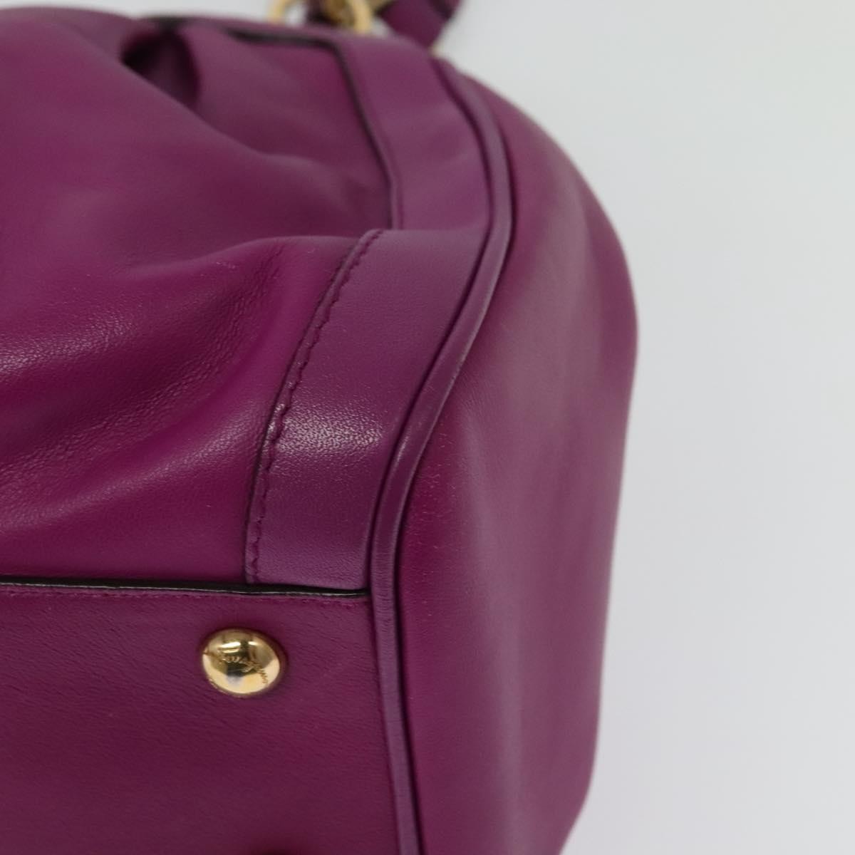 Salvatore Ferragamo Gancini handbag Leather, PURPLE, LEATHER, Handbag