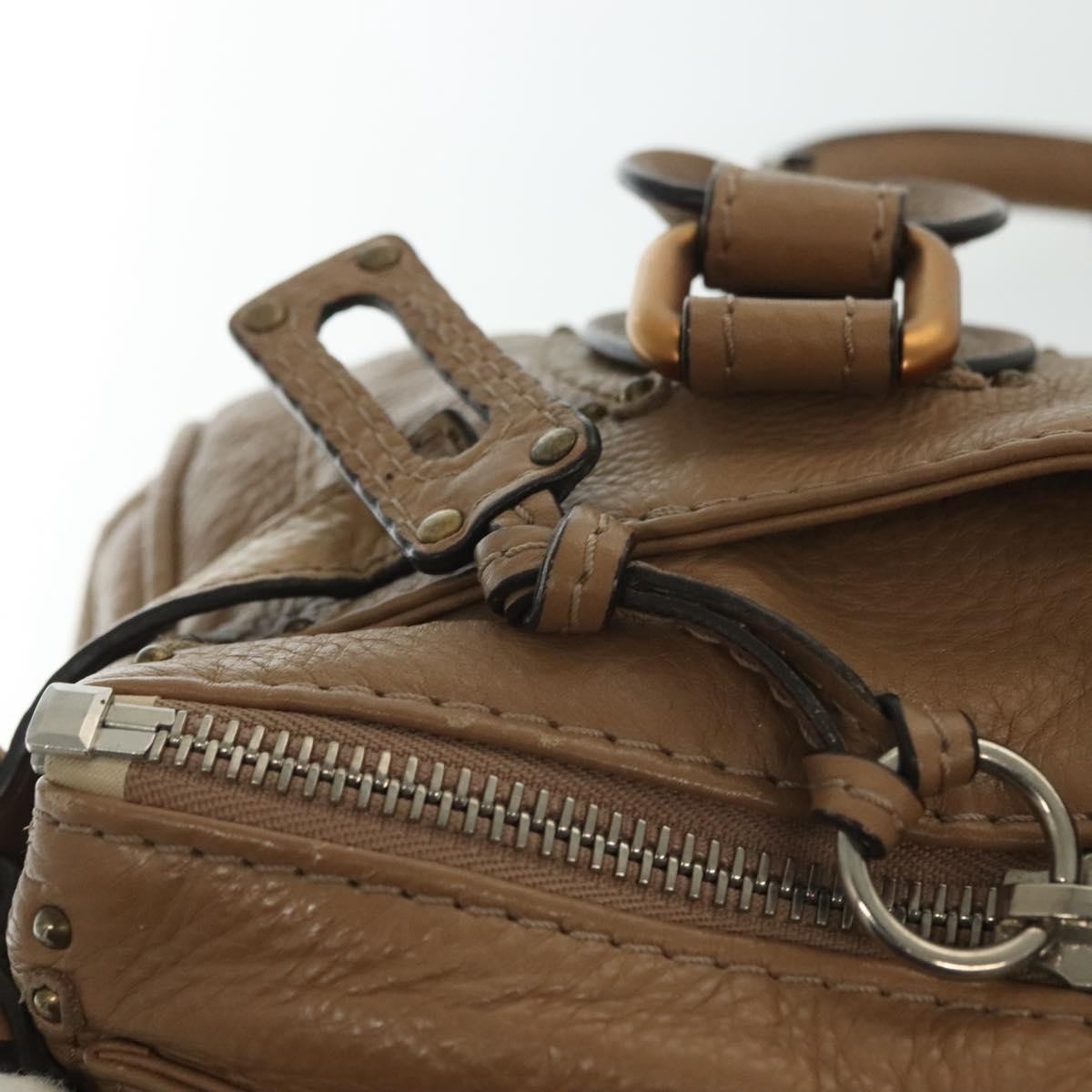 Chloe Paddington Lock Handbag Leather, BROWN, LEATHER, Handbag