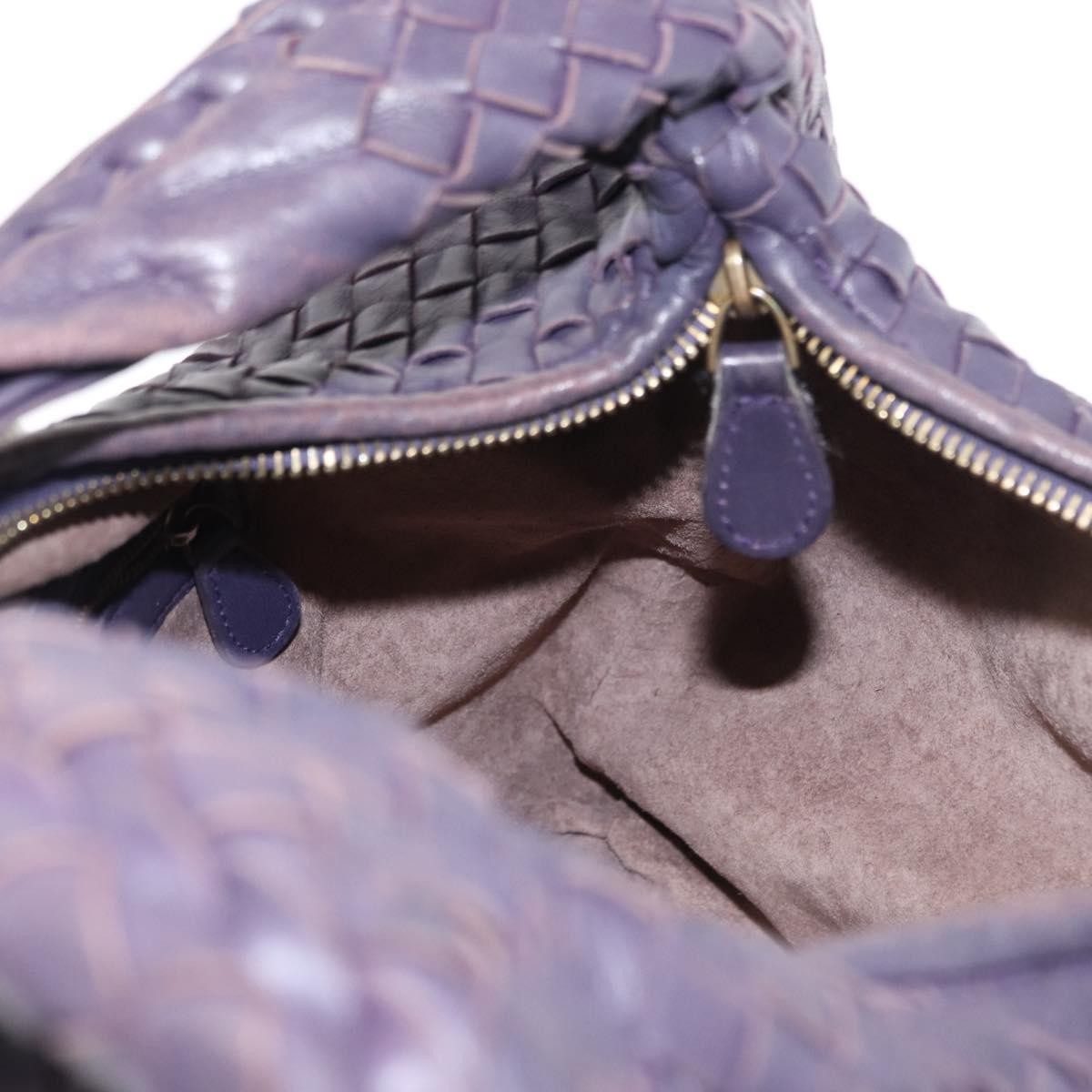 Bottega Veneta Veneta Hobo Pleated Intrecciato Nappa, PURPLE, LEATHER, Shoulder bag