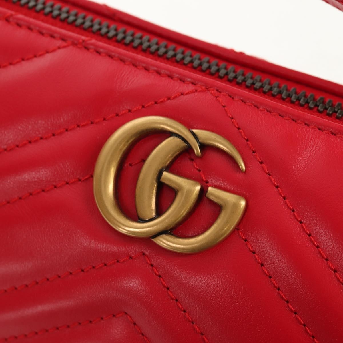 Gucci GG Marmont Pochette Shoulder Bag Matelasse Leather, RED, LEATHER, Clutche & pouche