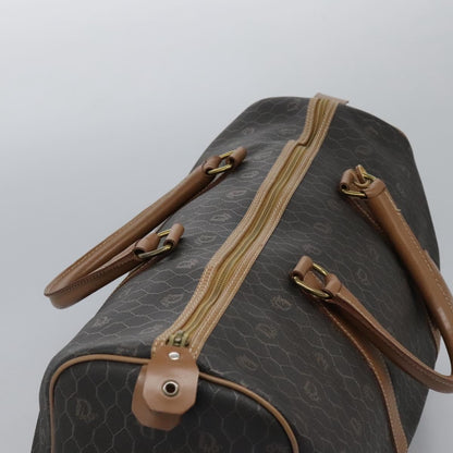 Christian Dior Vintage Honeycomb Boston bag Canvas and Leather, BLACK, PVC, Travel bag