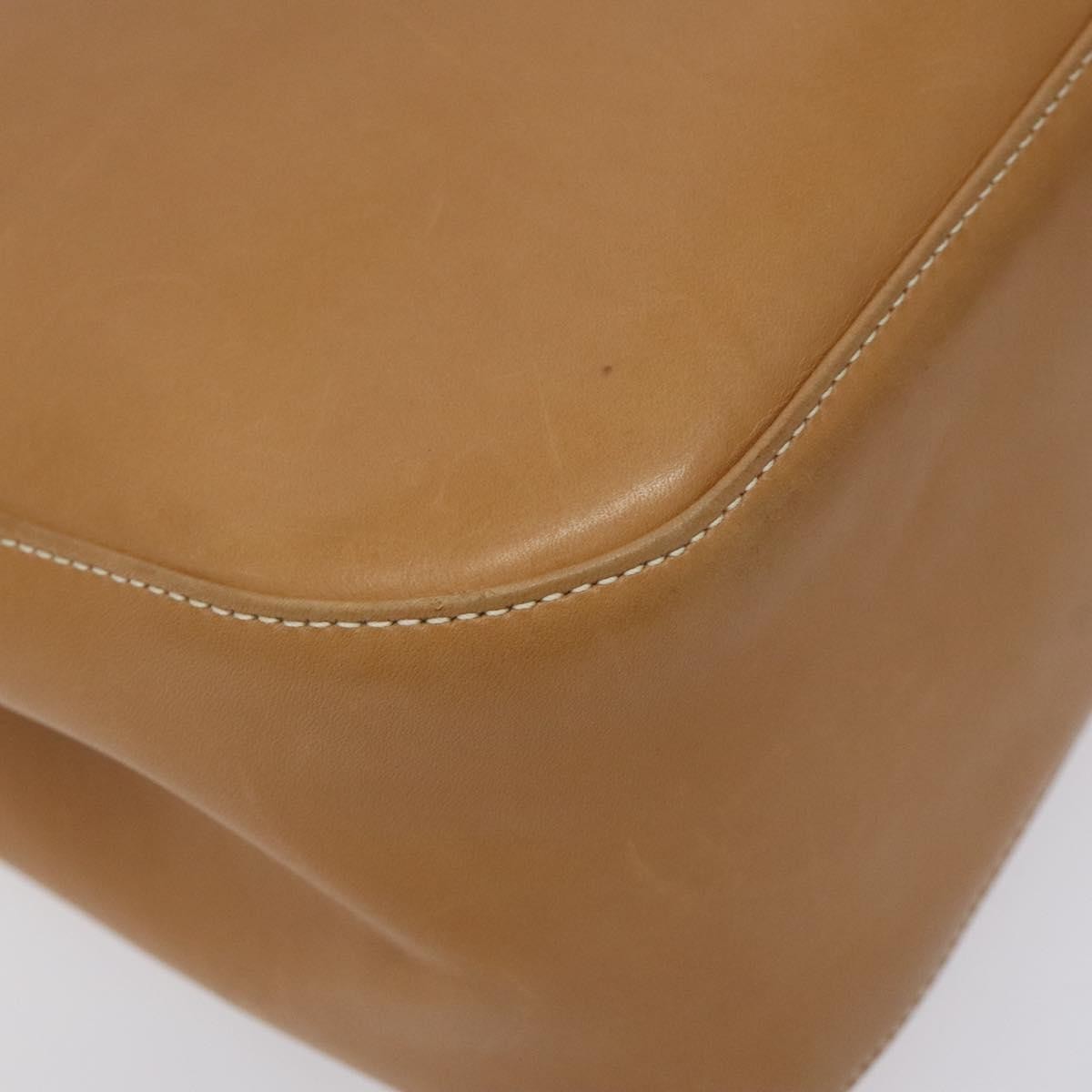 Salvatore Ferragamo Gancini Shoulder Bag Leather, BROWN, LEATHER, Shoulder bag