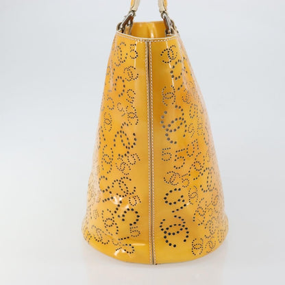 Chanel CC No.5 Shopping Tote Perforated Patent, YELLOW, PATENT_LEATHER, Tote bag