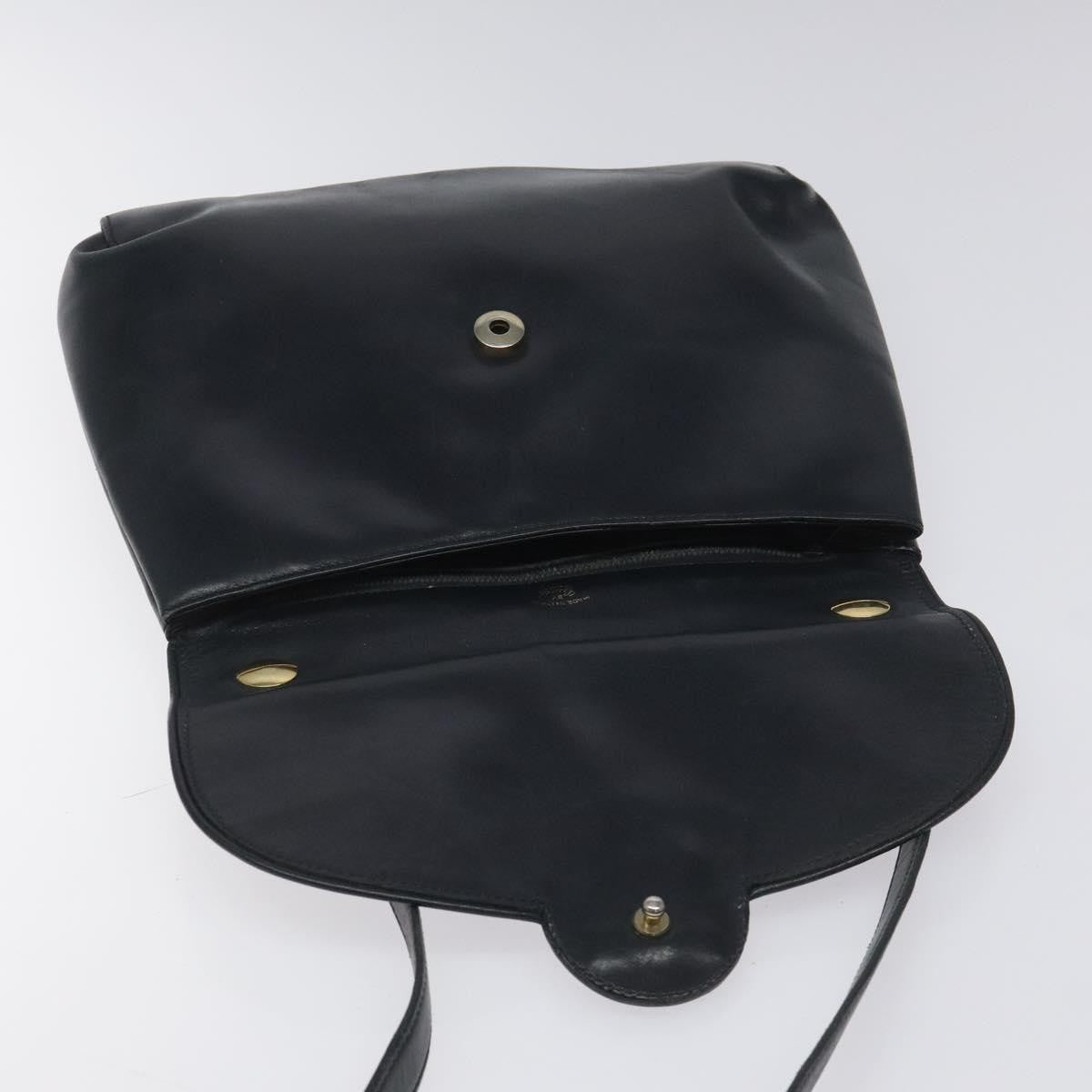 Gucci Vintage Shoulder Bag Leather, NAVY, LEATHER, Shoulder bag