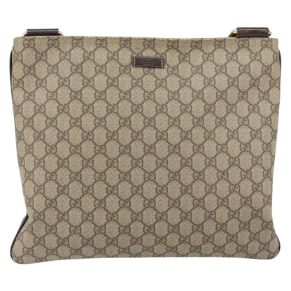 Gucci Flat Messenger Bag GG Canvas, BEIGE, CANVAS, Shoulder bag