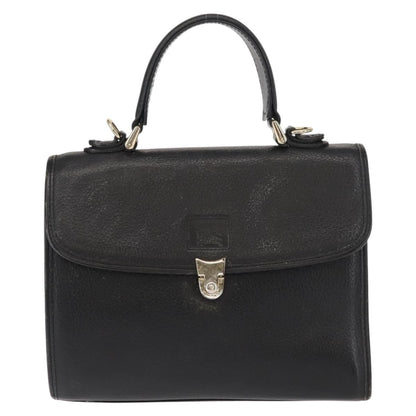 Burberry Vintage Handbag Leather, BLACK, LEATHER, Handbag