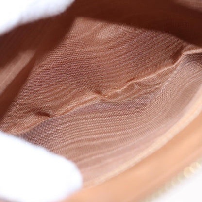 Celine Vintage Macadam Handbag Canvas and Leather, BEIGE, PVC, Handbag