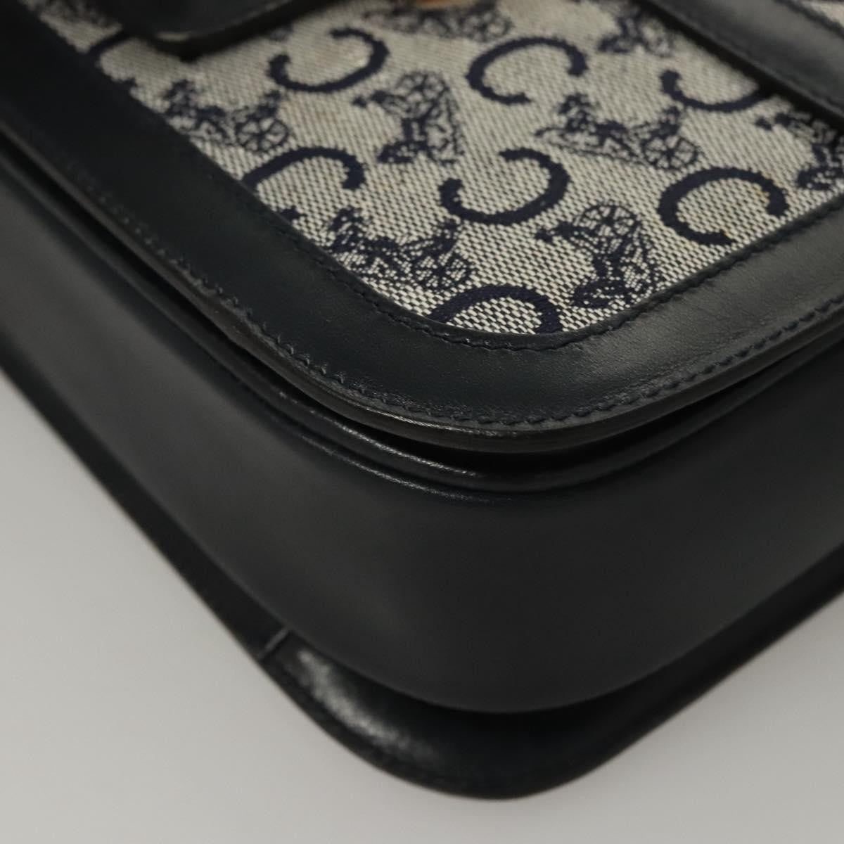 Celine C Sulky Shoulder bag Canvas and Leather, NAVY, CANVAS, Shoulder bag