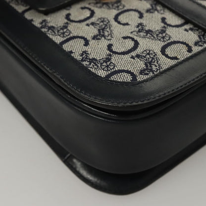 Celine C Sulky Shoulder bag Canvas and Leather, NAVY, CANVAS, Shoulder bag