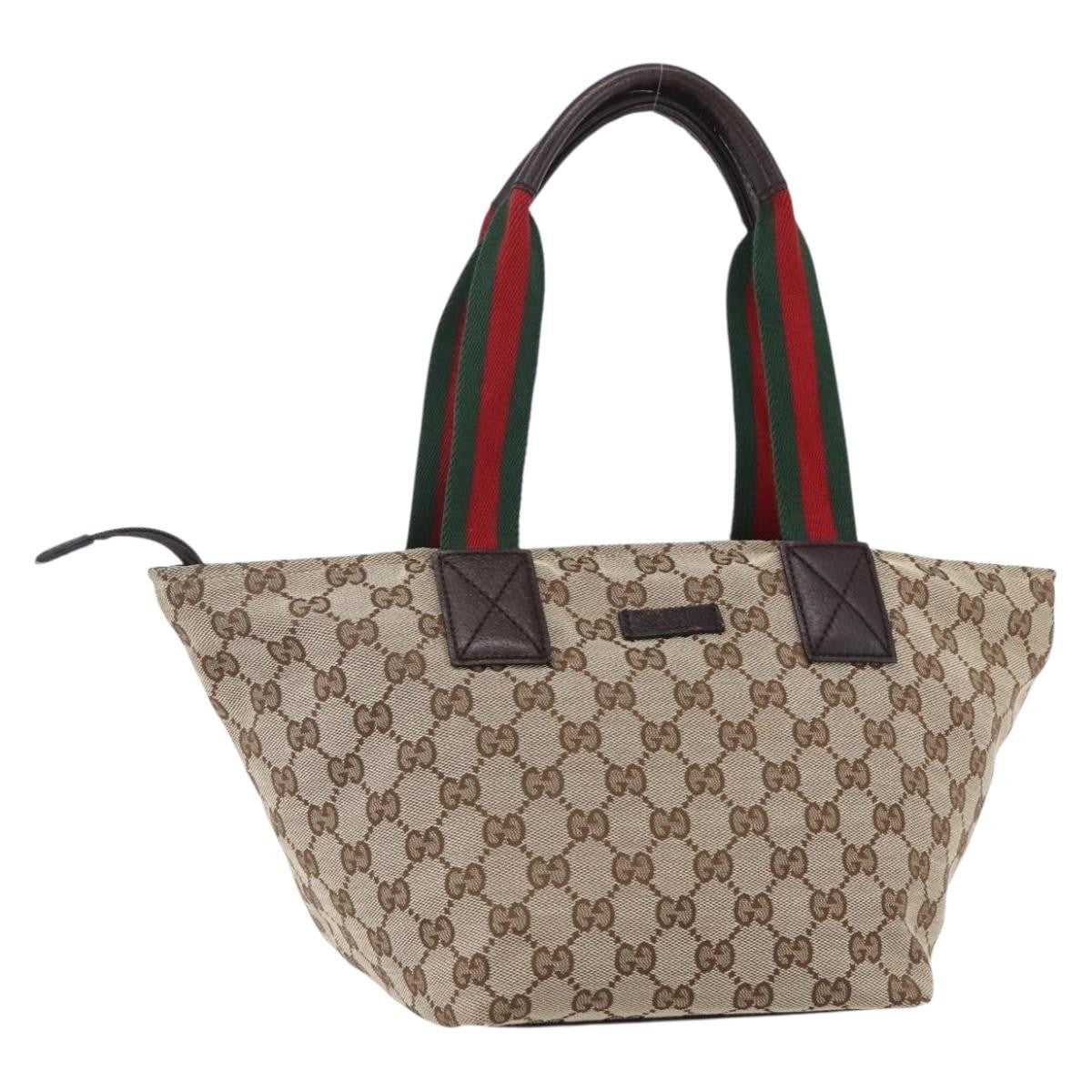 Gucci Web Zip Tote GG Canvas, BEIGE, CANVAS, Handbag