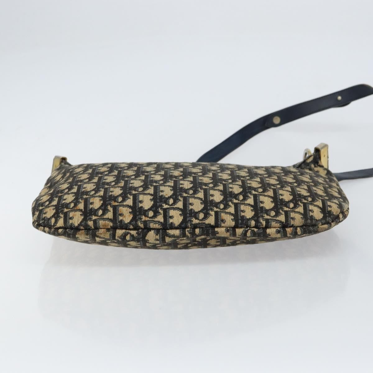 Christian Dior Vintage Trotter Shoulder Bag Canvas, NAVY, CANVAS, Shoulder bag