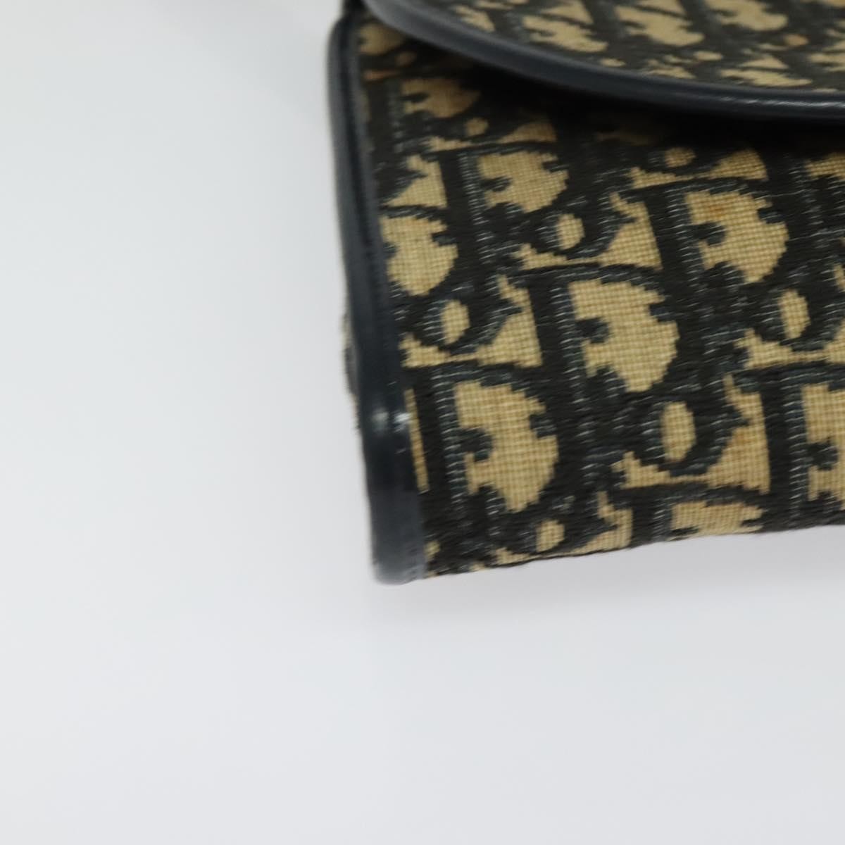 Christian Dior Vintage Trotter Flap Shoulder Bag Diorissimo Canvas, NAVY, CANVAS, Shoulder bag