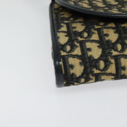 Christian Dior Vintage Trotter Flap Shoulder Bag Diorissimo Canvas, NAVY, CANVAS, Shoulder bag
