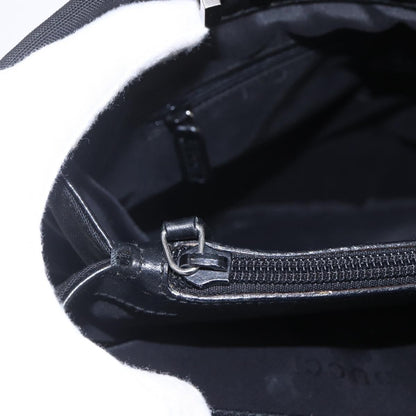 Gucci Vintage Bamboo Handle Tote Nylon, BLACK, NYLON, Handbag