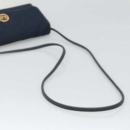 Christian Dior Vintage Trotter Flap Shoulder Bag Canvas, NAVY, CANVAS, Shoulder bag