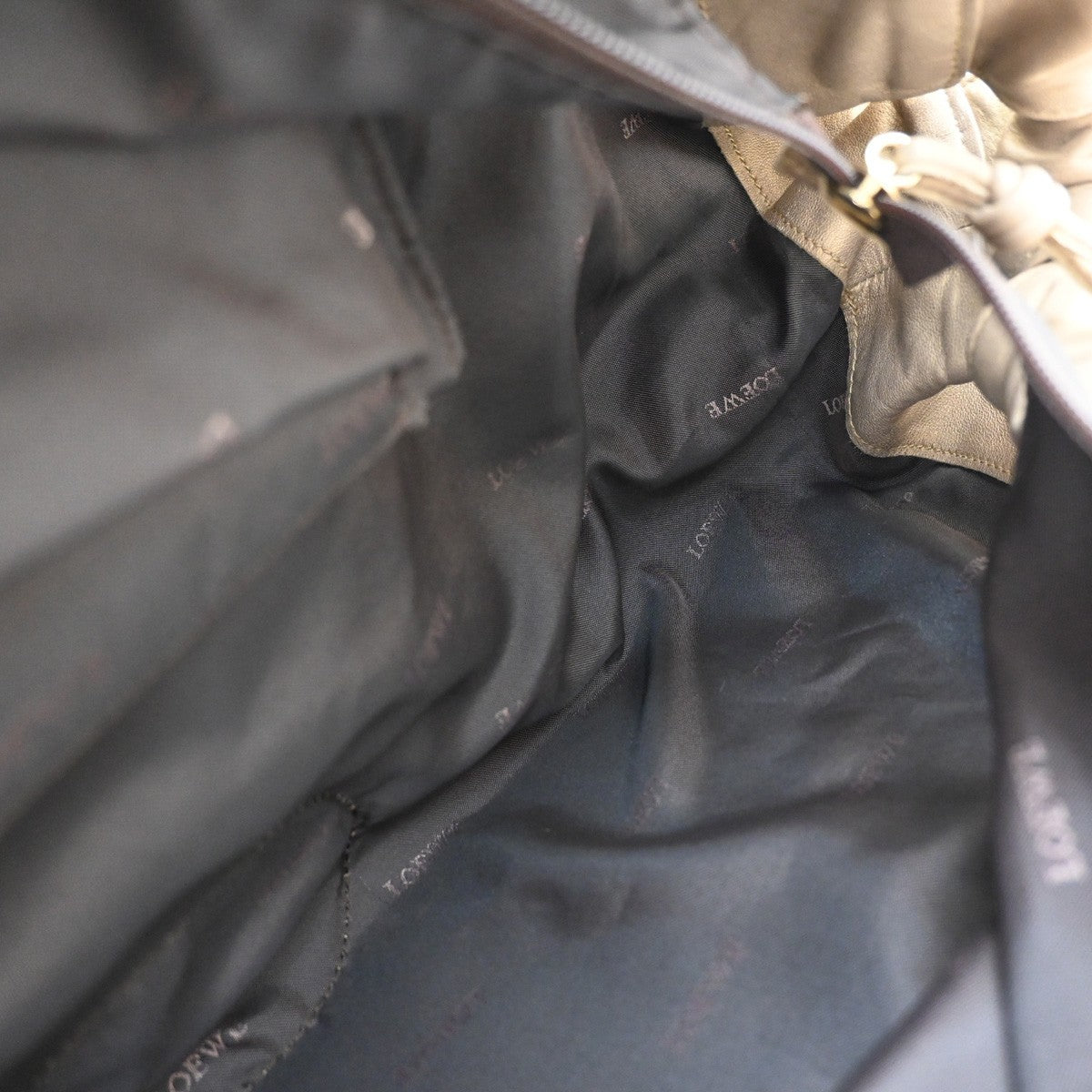 Loewe Anagram Logo Nappa Aire Hand Bag Leather, GOLD, LEATHER, Handbag