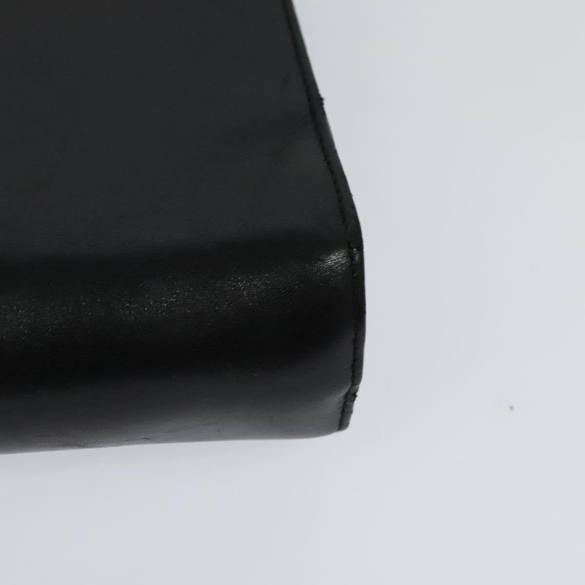 Salvatore Ferragamo Vintage Gancini Pochette Leather, BLACK, LEATHER, Clutche & pouche