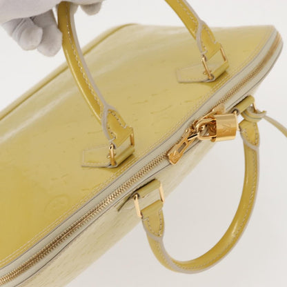 Louis Vuitton Alma Handbag Monogram Vernis, YELLOW, PATENT_LEATHER, Handbag