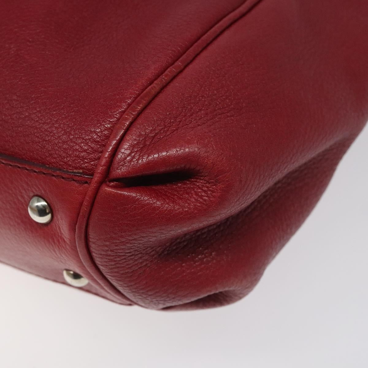 Salvatore Ferragamo Gancini handbag Leather, RED, LEATHER, Handbag