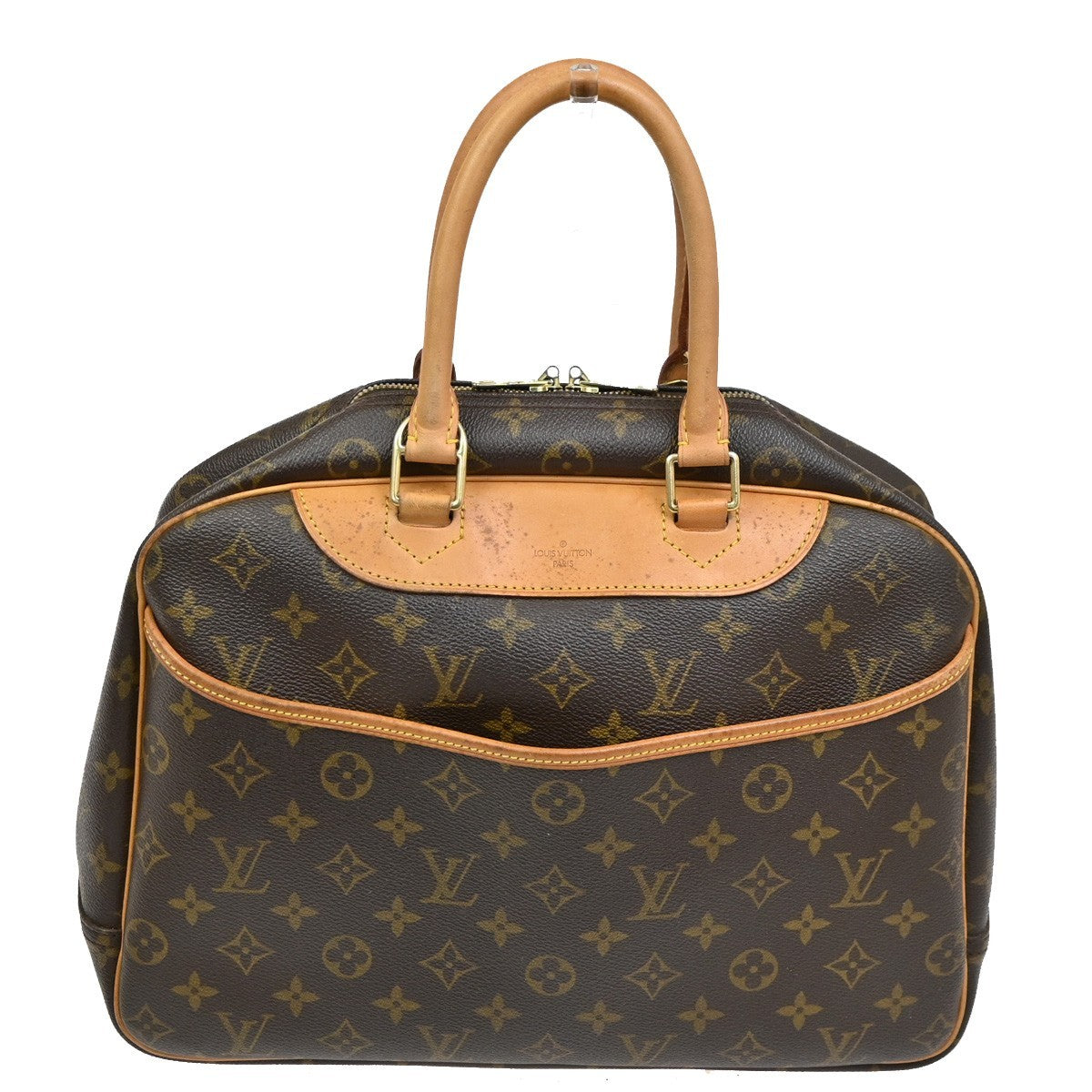 Louis Vuitton Deauville Handbag Monogram Canvas, BROWN, LEATHER, Handbag