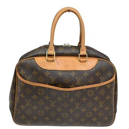 Louis Vuitton Deauville Handbag Monogram Canvas, BROWN, LEATHER, Handbag
