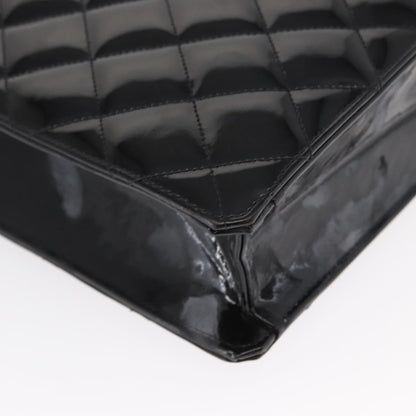 Chanel Chocolate bar tote Leather, BLACK, PATENT_LEATHER, Handbag