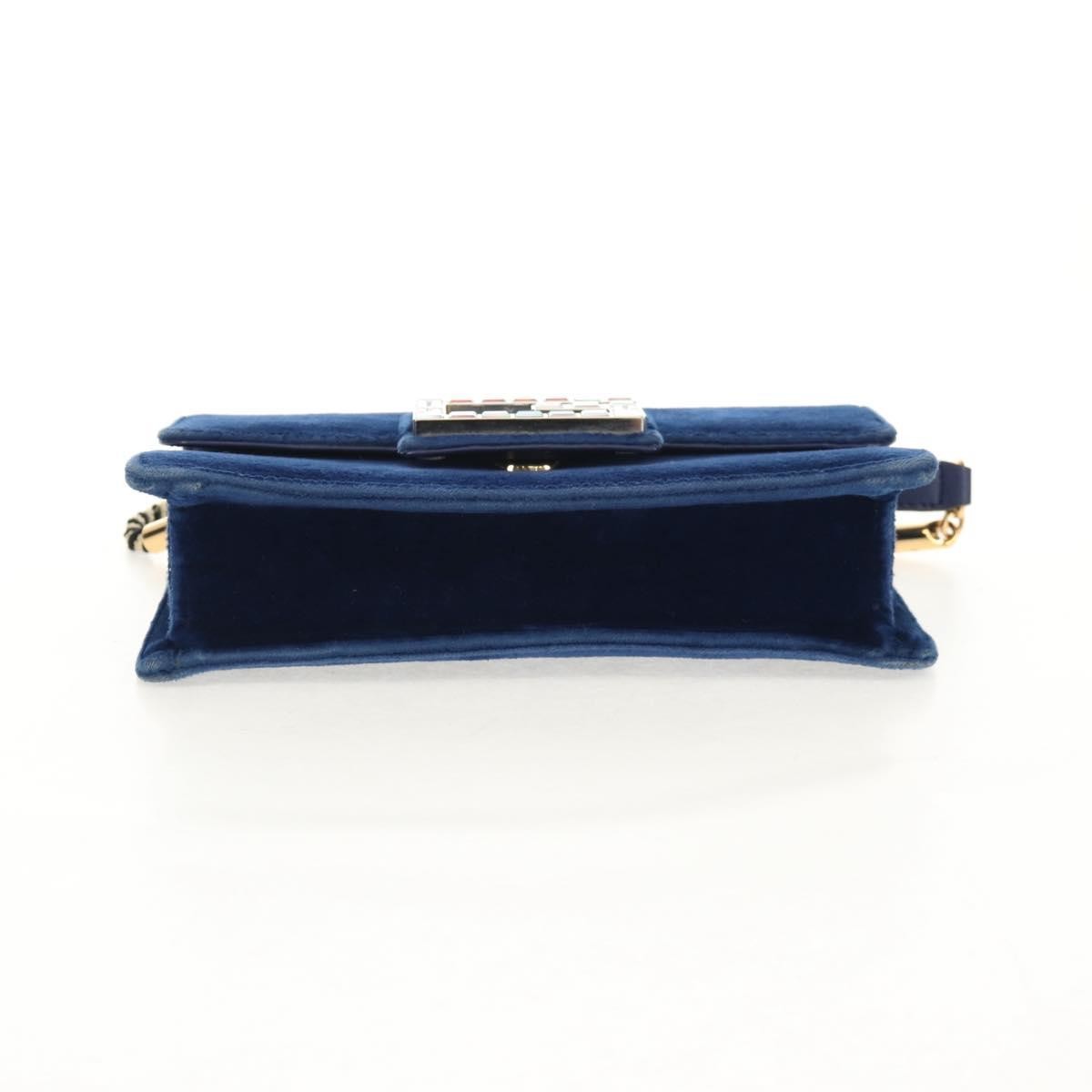 Gucci G Broadway Shoulder Bag Velvet with Crystals, BLUE, VELVET, Shoulder bag
