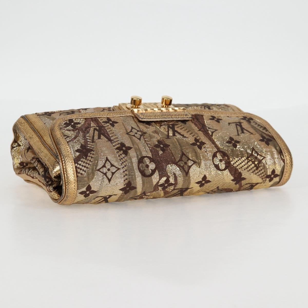Louis Vuitton Thalie Clutch Brocade Monogram, GOLD, CANVAS, Clutche & pouche