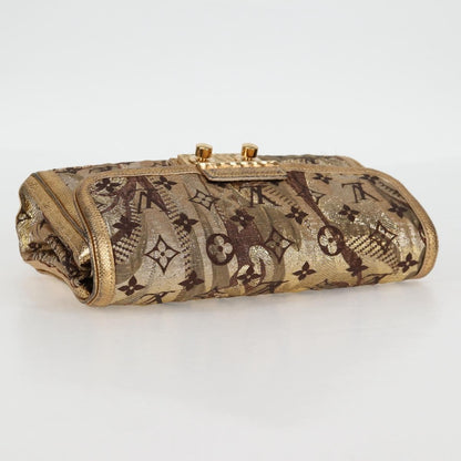 Louis Vuitton Thalie Clutch Brocade Monogram, GOLD, CANVAS, Clutche & pouche