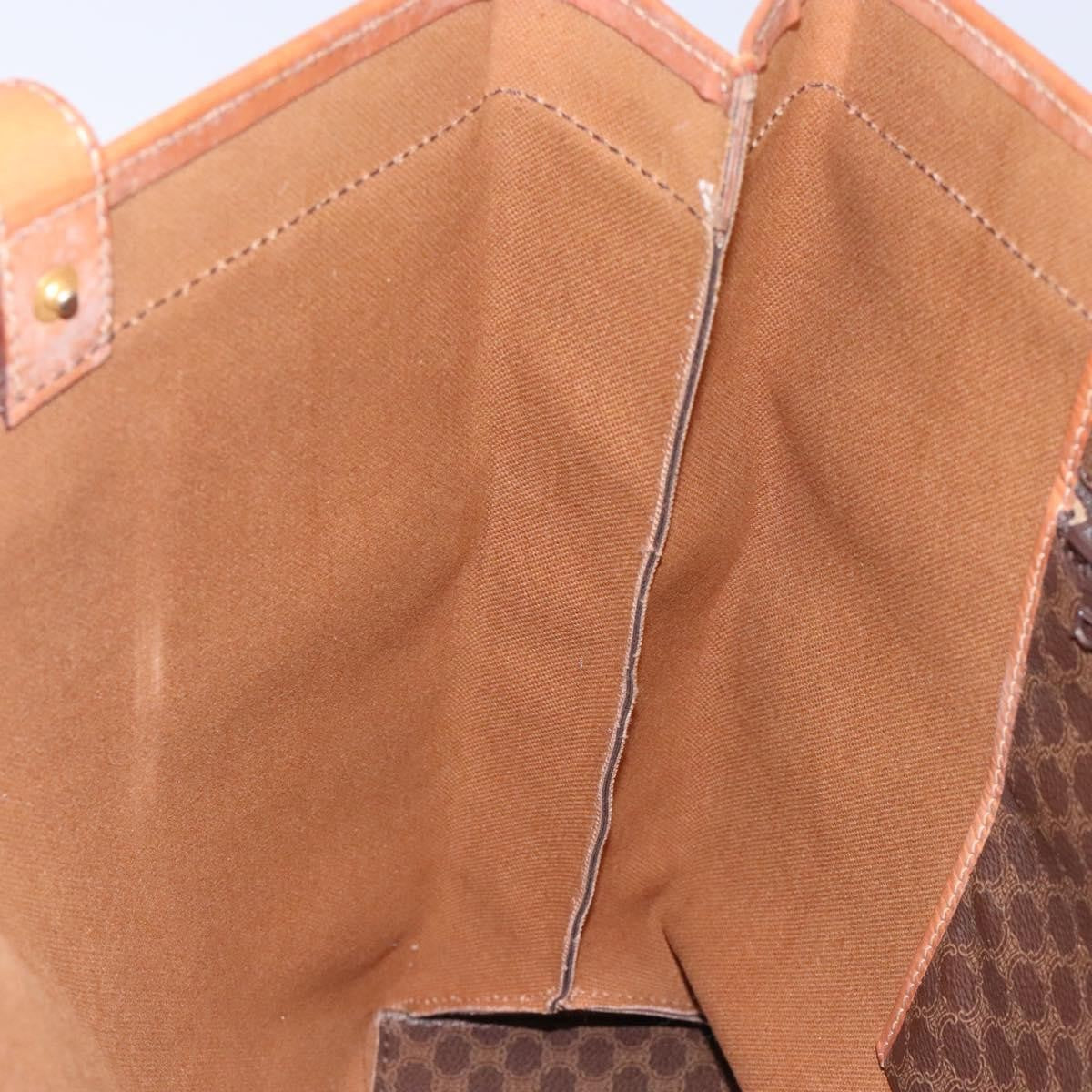 Celine Vintage Macadam Handbag Leather, BROWN, PVC,Leather,Canvas, Handbag