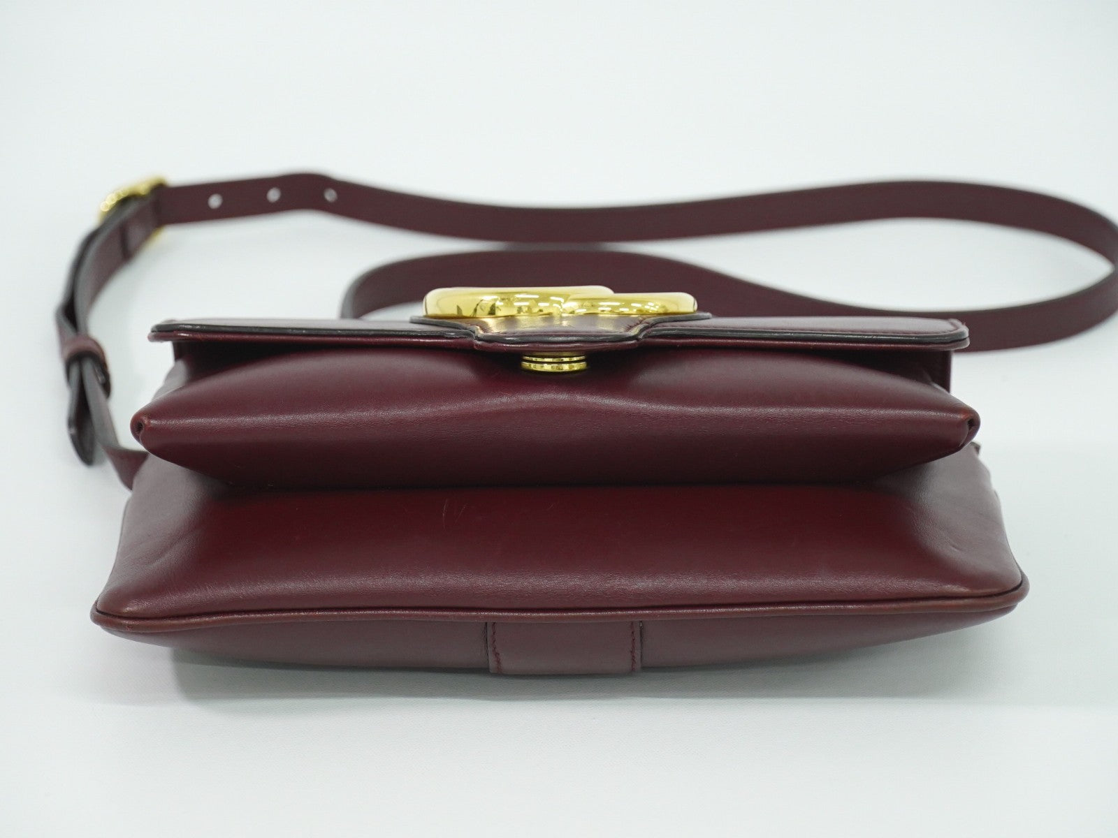 Gucci Arli Shoulder Bag Leather, BURGUNDY, LEATHER, Shoulder bag