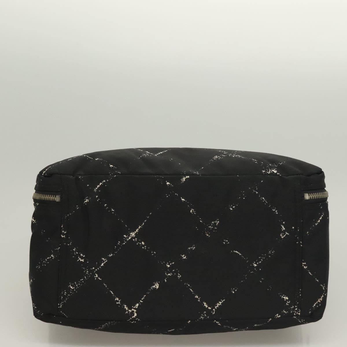 Chanel Travel Line Boston Bag Printed Nylon, BLACK, NYLON, Travel bag