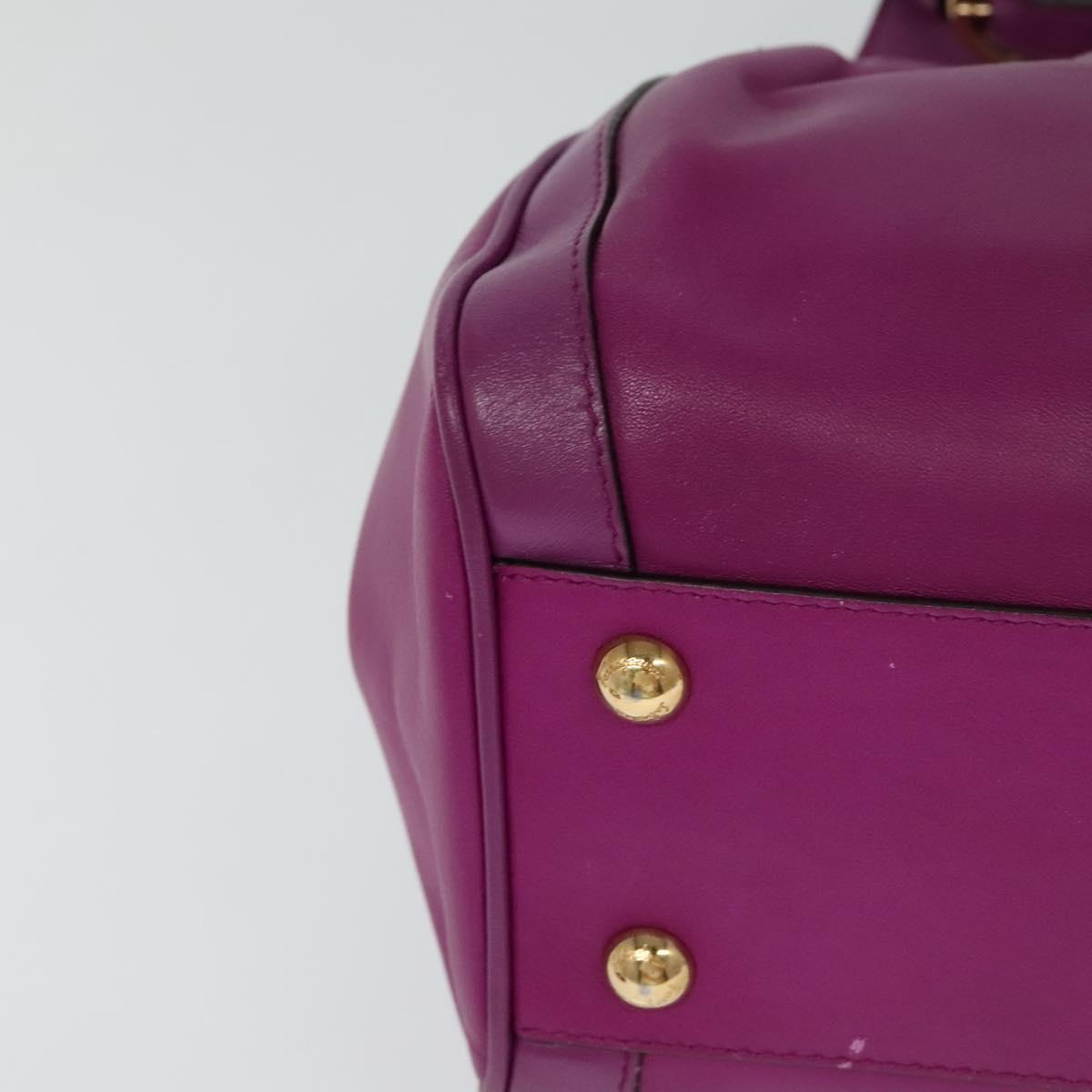 Salvatore Ferragamo Gancini Shoulder Bag Leather, PURPLE, LEATHER, Shoulder bag